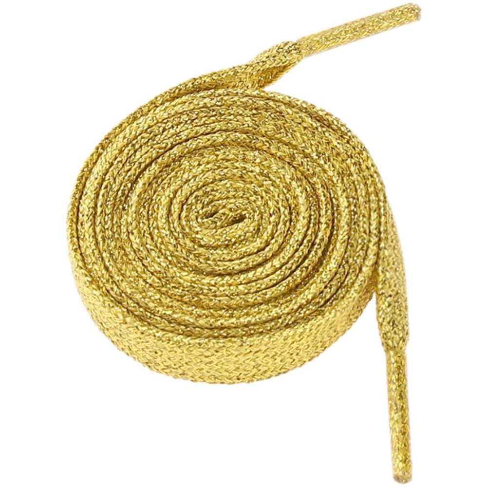 1 Pair Glitter Shiny Metallic Flat Shoelaces 140cm/55.12" Gold